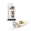 Plug-Jewellery Gold  Heart PLUG- Clear